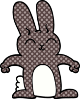 dessin animé doodle lapin gris png
