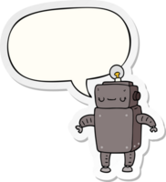 cartoon robot with speech bubble sticker png