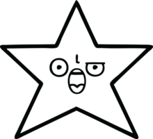 linha desenhando desenho animado do uma Estrela peixe png