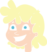 flat color illustration of female face png