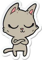 sticker of a calm cartoon cat png