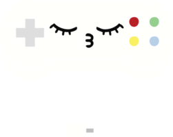 flat color retro cartoon of a game controller png