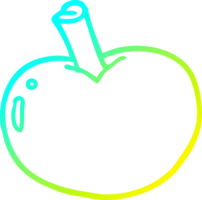 cold gradient line drawing of a cartoon apple png