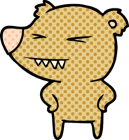 angry bear cartoon with hands on hips png