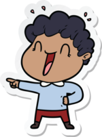 sticker of a cartoon happy man png