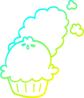 cold gradient line drawing of a cute cartoon pie png