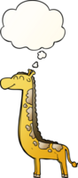 desenho animado girafa com pensamento bolha dentro suave gradiente estilo png