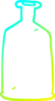 cold gradient line drawing of a cartoon clear glass bottle png