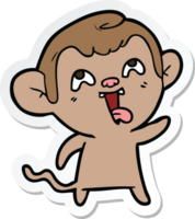 adesivo de um macaco de desenho animado louco png