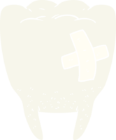 dente ruim de desenho de estilo de cor plana png