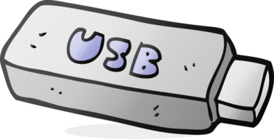 mano dibujado dibujos animados USB palo png