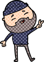 homme barbu heureux de dessin animé png