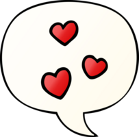 cartoon love heart with speech bubble in smooth gradient style png