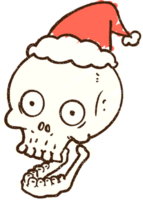 Festive Skull Chalk Drawing png