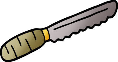 cuchillo de pan de doodle de dibujos animados png