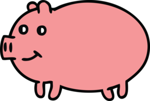 mignonne dessin animé de une porc png