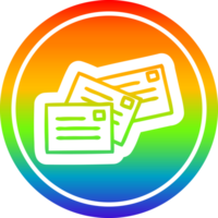 Stapel von Briefe kreisförmig Symbol mit Regenbogen Gradient Fertig png