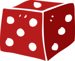 cartoon doodle red dice png