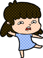 cartoon worried woman png