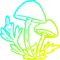 cold gradient line drawing of a wild mushrooms png