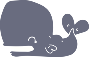 flat color style cartoon whale png