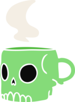 mão desenhado desenho animado rabisco do uma crânio caneca png