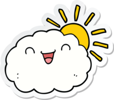 sticker of a happy cartoon cloud png