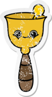 distressed sticker of a cute cartoon school bell png