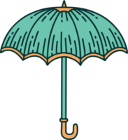 image de style de tatouage emblématique d'un parapluie png