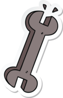 sticker of a quirky hand drawn cartoon spanner png