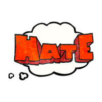 hand drawn thought bubble textured cartoon word Hate png