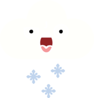plano cor retro desenho animado do uma neve nuvem png