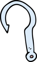 cartoon doodle fish hook png