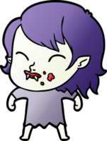 cartoon vampire girl with blood on cheek png