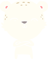 happy flat color style cartoon polar bear png