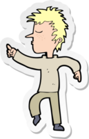 sticker of a cartoon man pointing png
