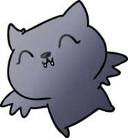 hand drawn gradient cartoon of cute kawaii bat png