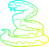 frio gradiente linha desenhando do uma desenho animado serpente png