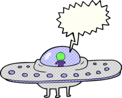 hand drawn comic book speech bubble cartoon flying saucer png