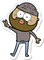 sticker of a cartoon bearded man png