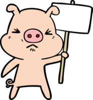 dessin animé cochon en colère png