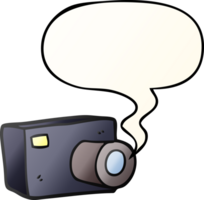 cartoon camera with speech bubble in smooth gradient style png