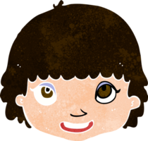 cartoon happy female face png