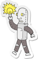 sticker of a cartoon robot with light bulb png