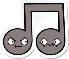 sticker of a cute cartoon musical note png