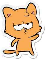 sticker of a bored cartoon cat png