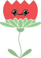 flat color retro cartoon of a flower png