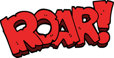 cartoon doodle roar sign png