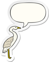 Karikatur Storch mit Rede Blase Aufkleber png