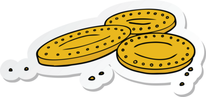 sticker of a cartoon gold coins png